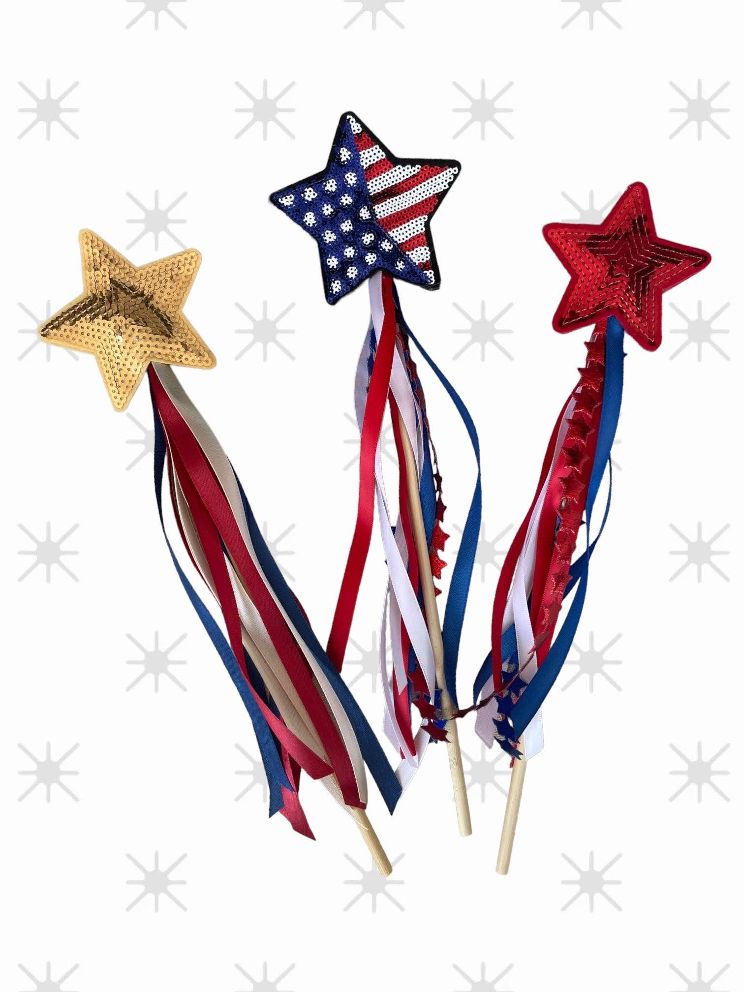 Parker and Kay Collective - Wholesale Toy Wand - Kids - Patriotic Ribbon Wand2
