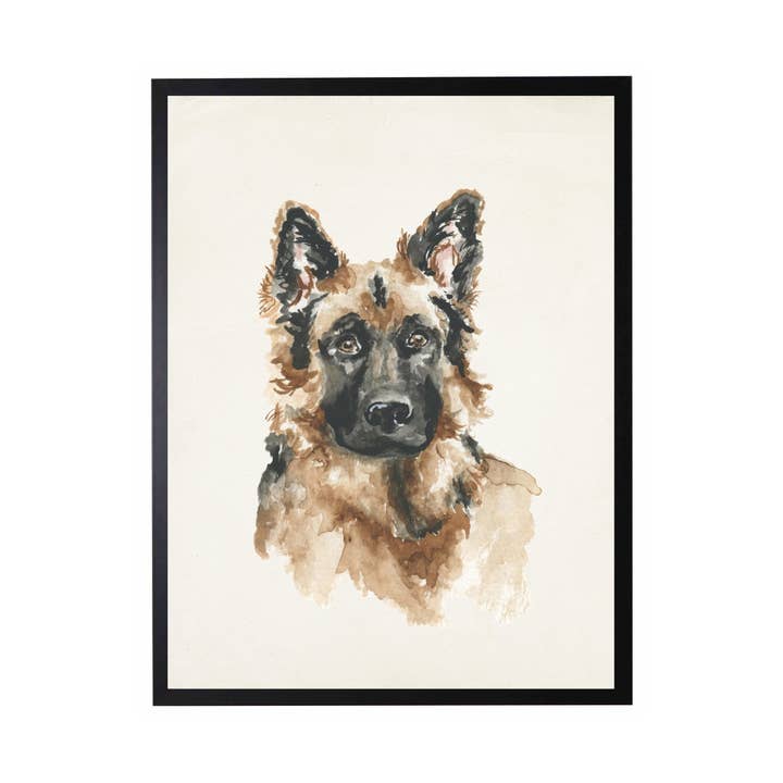 Akvarel Schæferhund for engroshandel hos Antique Curiosities Inc