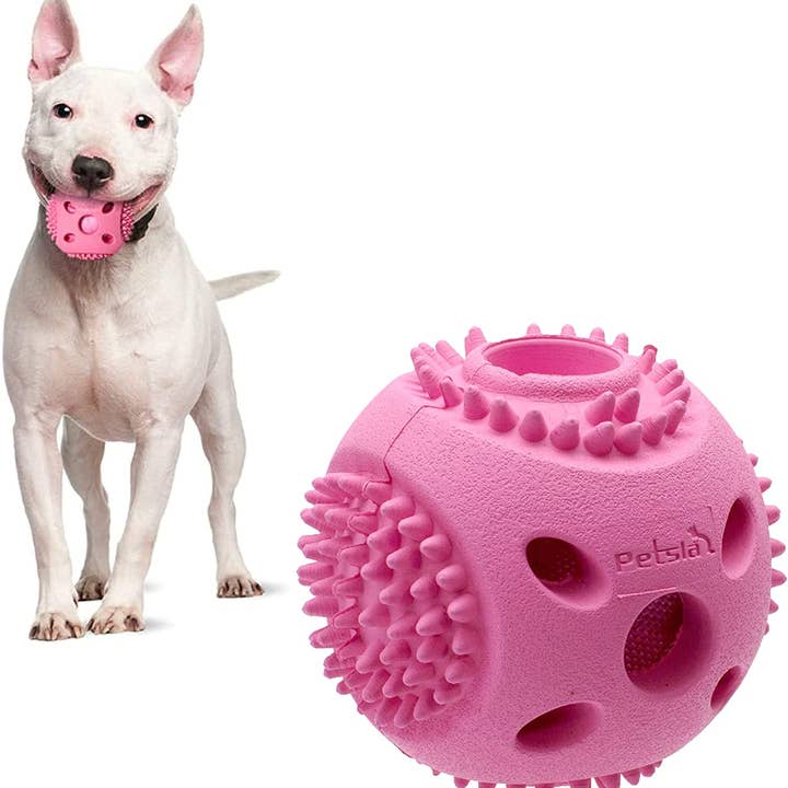 Rubber Dog Ball Toys, Pink for Small Medium and Large Dogs for wholesale by Supreme Housewares