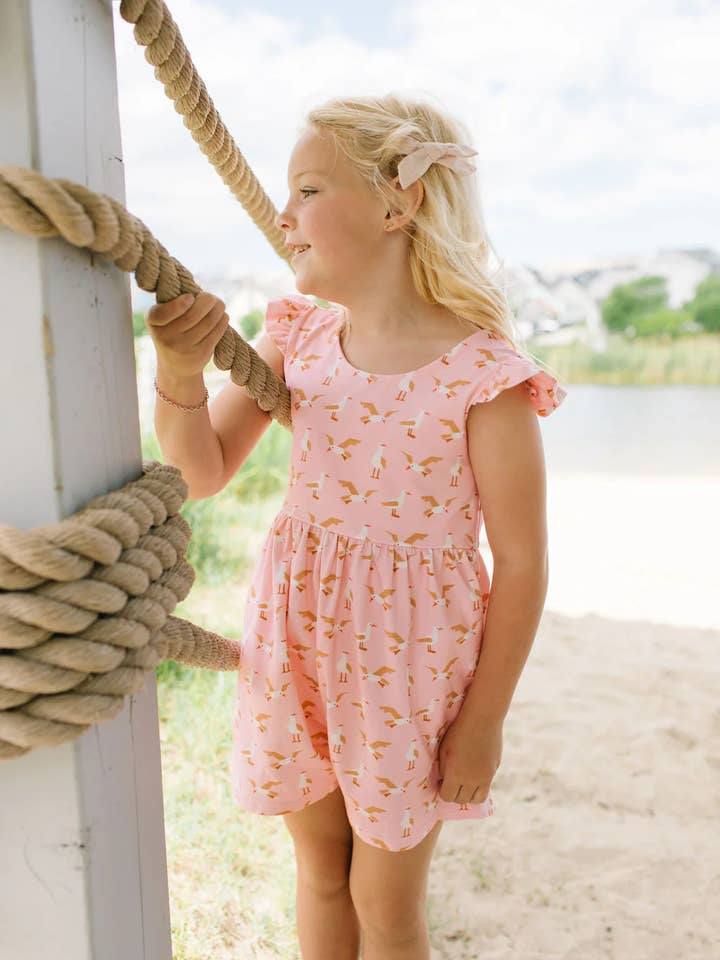 Ollie Jay - Wholesale Romper - Kids - Macie Romper in Seagull | girls clothing