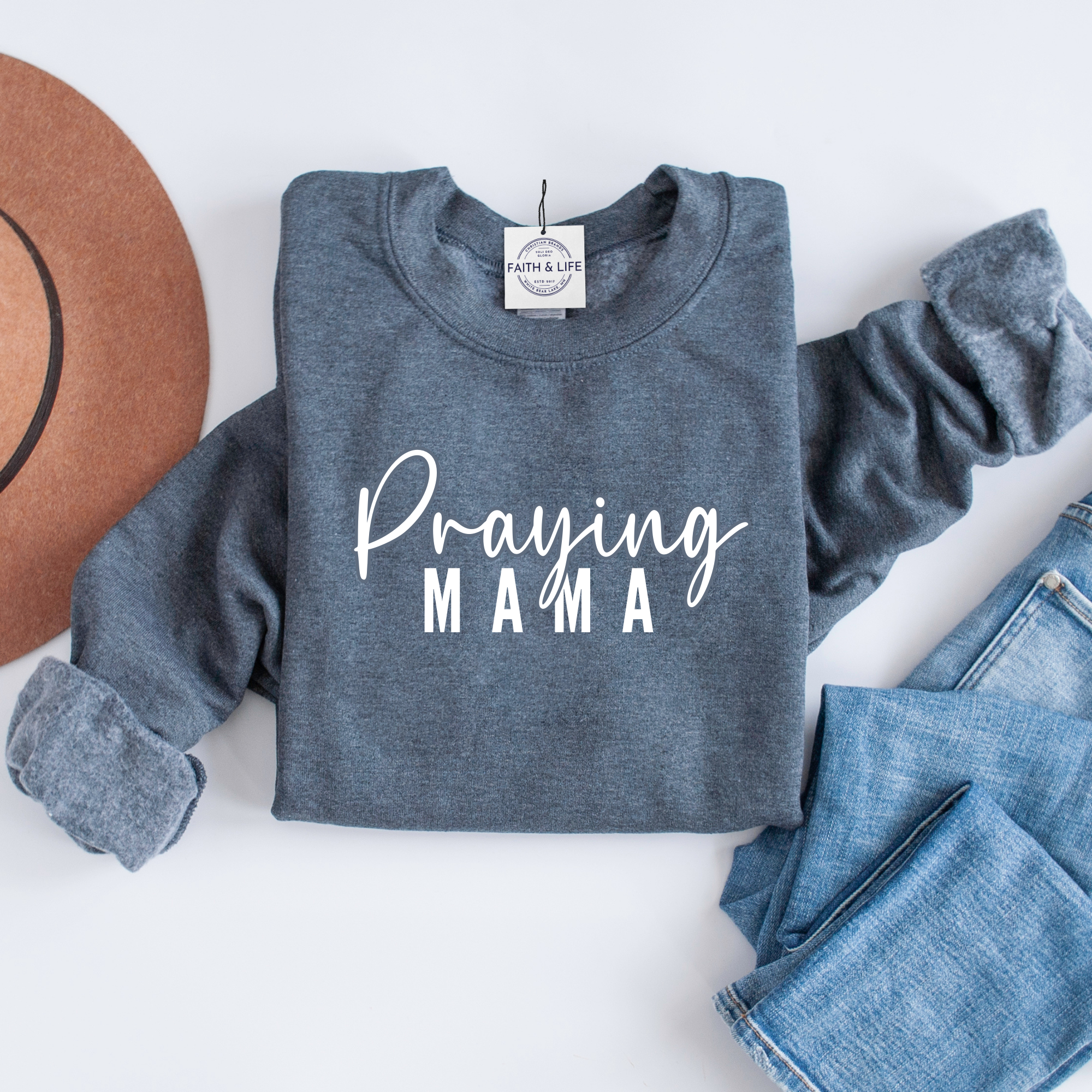 Faith & Life Christian Brands - Wholesale Graphic Sweatshirt - Women's - Praying Mama Mothers Day Christian Crewneck Sweatshirt10
