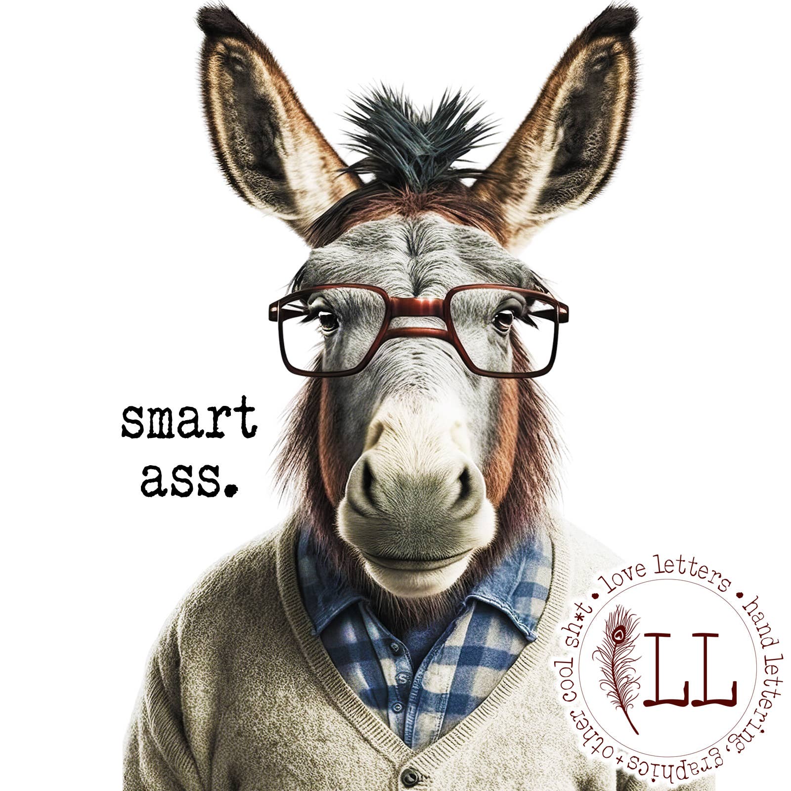 Love Letters - Wholesale Coffee Mug - 'SHOW' ANIMALS: Smart Ass /. anthropomorphic donkey mug1