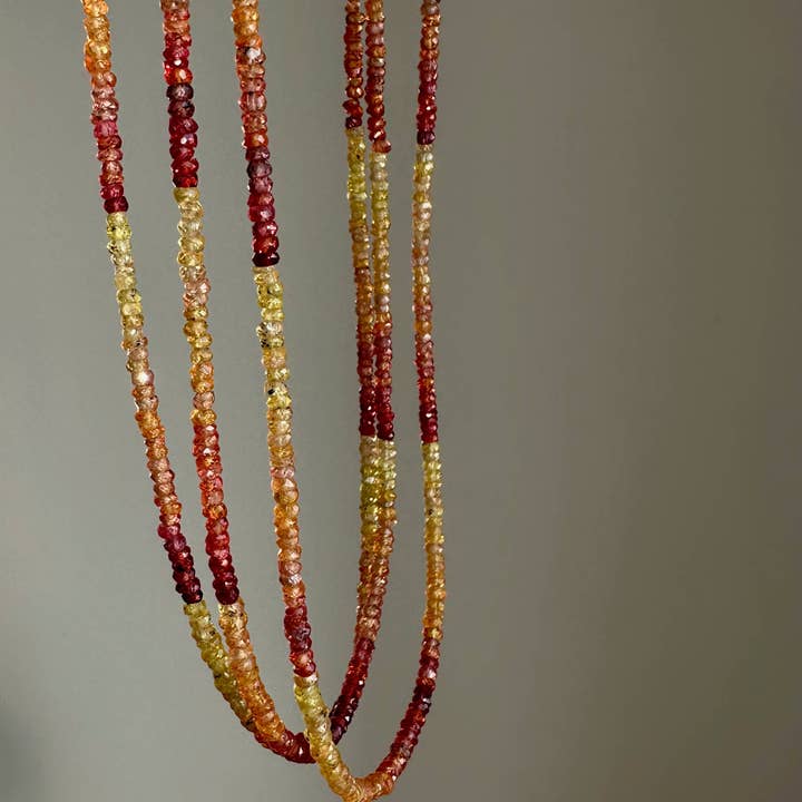 Saphir-Halskette | Gelber Edelsteinschmuck | Perlenkette für den Großhandel von Anokhi Green | Handmade Gemstone Jewelry