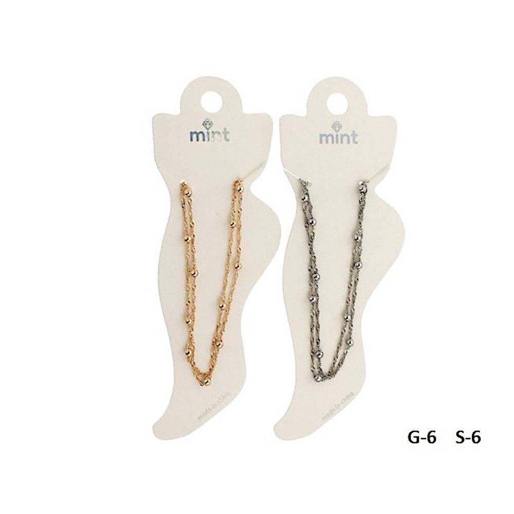 Atlas Fashion - Vente Bracelets de cheville - Chevillière à perles superposées1