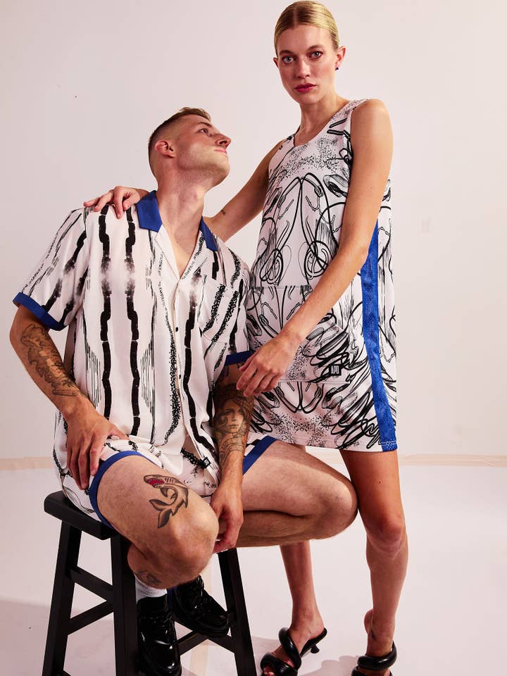 Amy Page DeBlasio - Vendita all'ingrosso Camicia button down - Uomo - Camicia abbottonata in Tencel con stampa personalizzata12