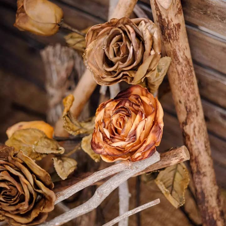 Rustic Reach - Wholesale Artificial Flowers - French Dried Look Faux Rose Stem 26" Tall2