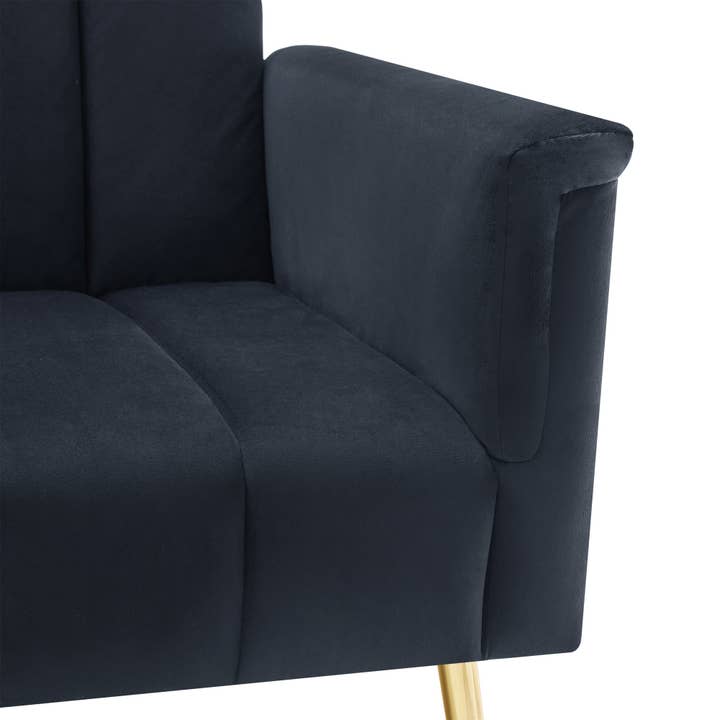 Urban Meuble - Wholesale Sofa - Black velvet 3-seater convertible sofa with 5-position backrests MEZEDS17