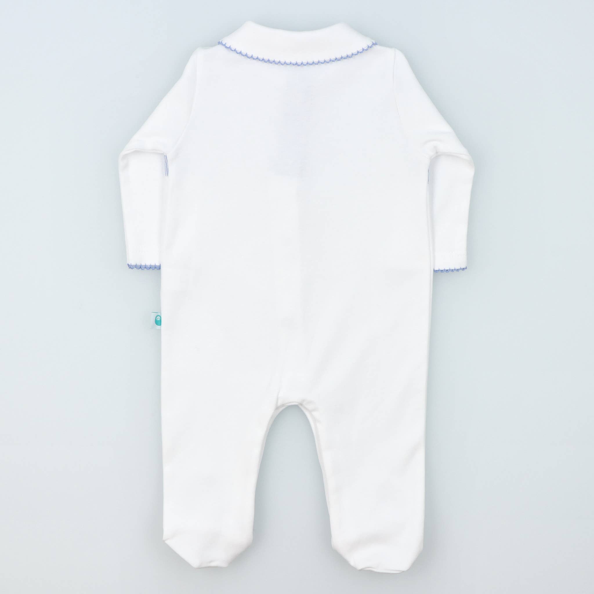 Bean Baby Clothes – wholesale Jumpsuit – Baby – Cotton BabyGrow with Striped Collar, Chest, and Feet2