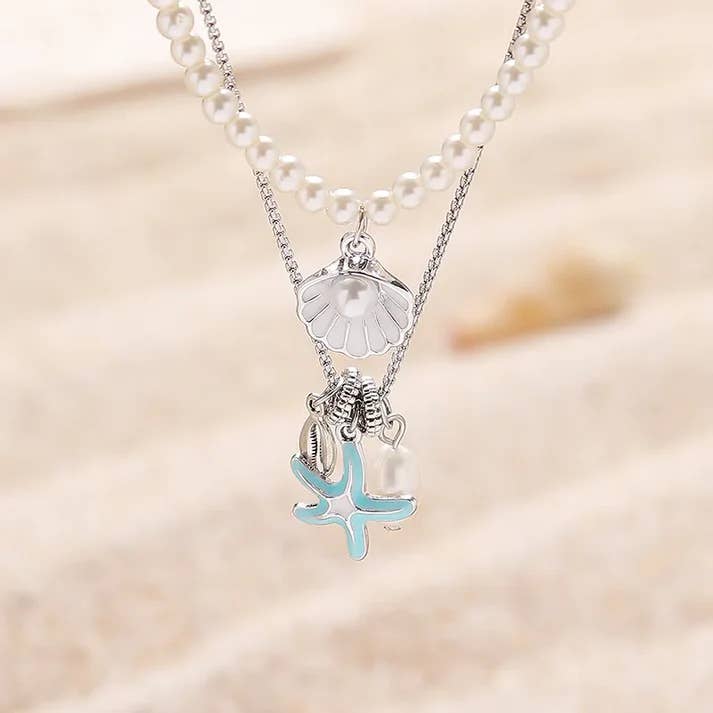 Artificial Pearl Alloy Titanium Steel Wholesale necklace for wholesale by Gooddiy