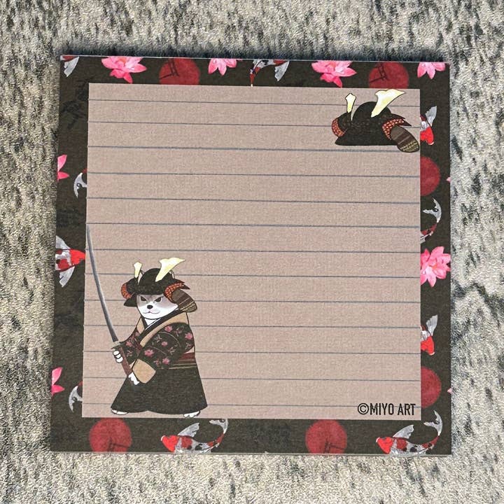 Bloc-notes Ozzy Samurai pour la vente par Miyo Art Design