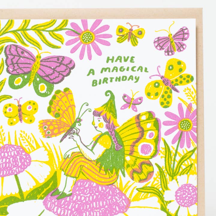 Egg Press Manufacturing - Wholesale Birthday Card - Magical Birthday Fairy Letterpress Greeting Card by Phoebe Wahl