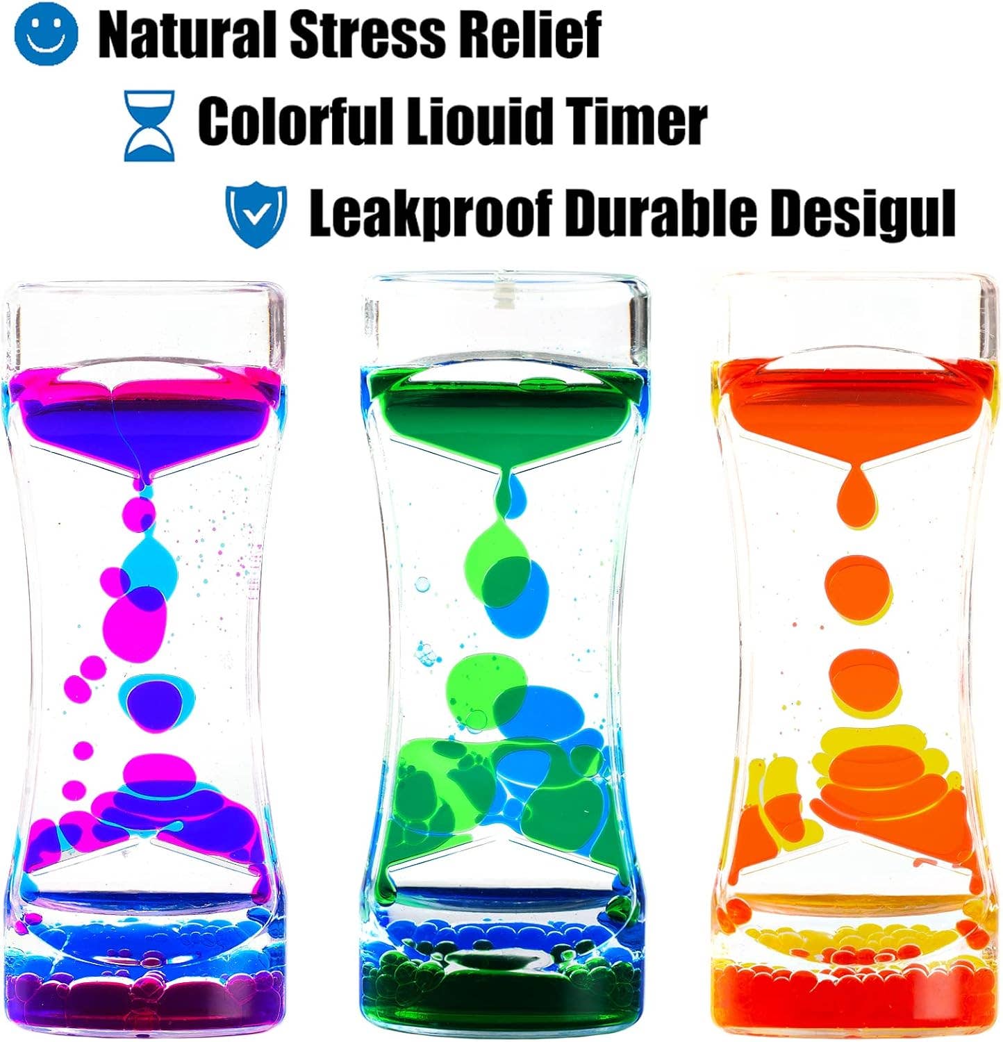 VIGOR - Wholesale Fidget Toy - Kids - Liquid Motion Bubbler Timer Hourglass Liquid Bubbler Sensory2