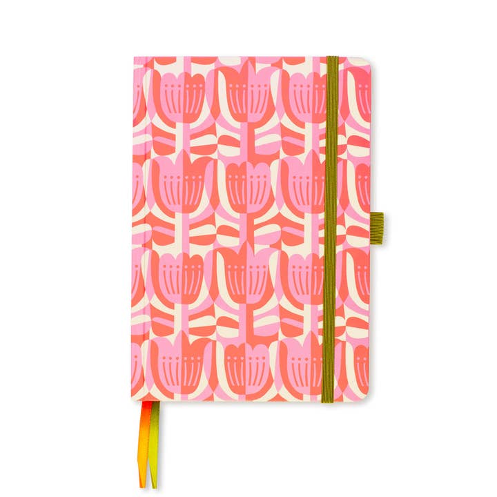 A5 Pink Tulips Hardback Notebook for wholesale by The Art File