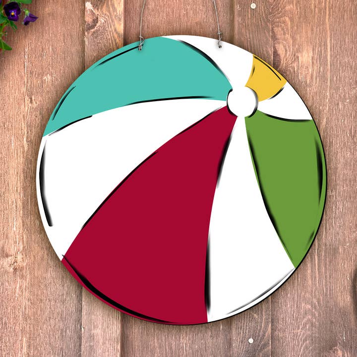 Steel Southern Designs - Venta al por mayor Colgador de puerta - Pelota de playa con arte en metal para exteriores0