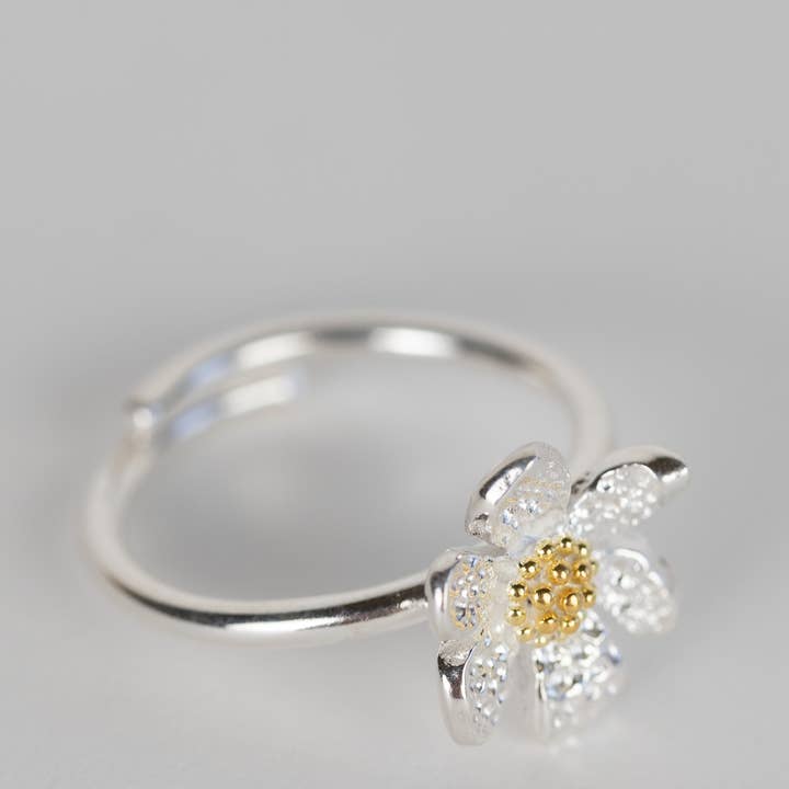 Ten Thousand Villages - Wholesale Cocktail/Statement Ring - Silver Flower Ring