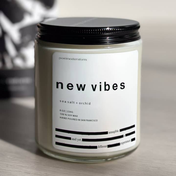 postmodernform - Wholesale Jar/Filled Candle - new vibes / sea salt + orchid soy wax candle0