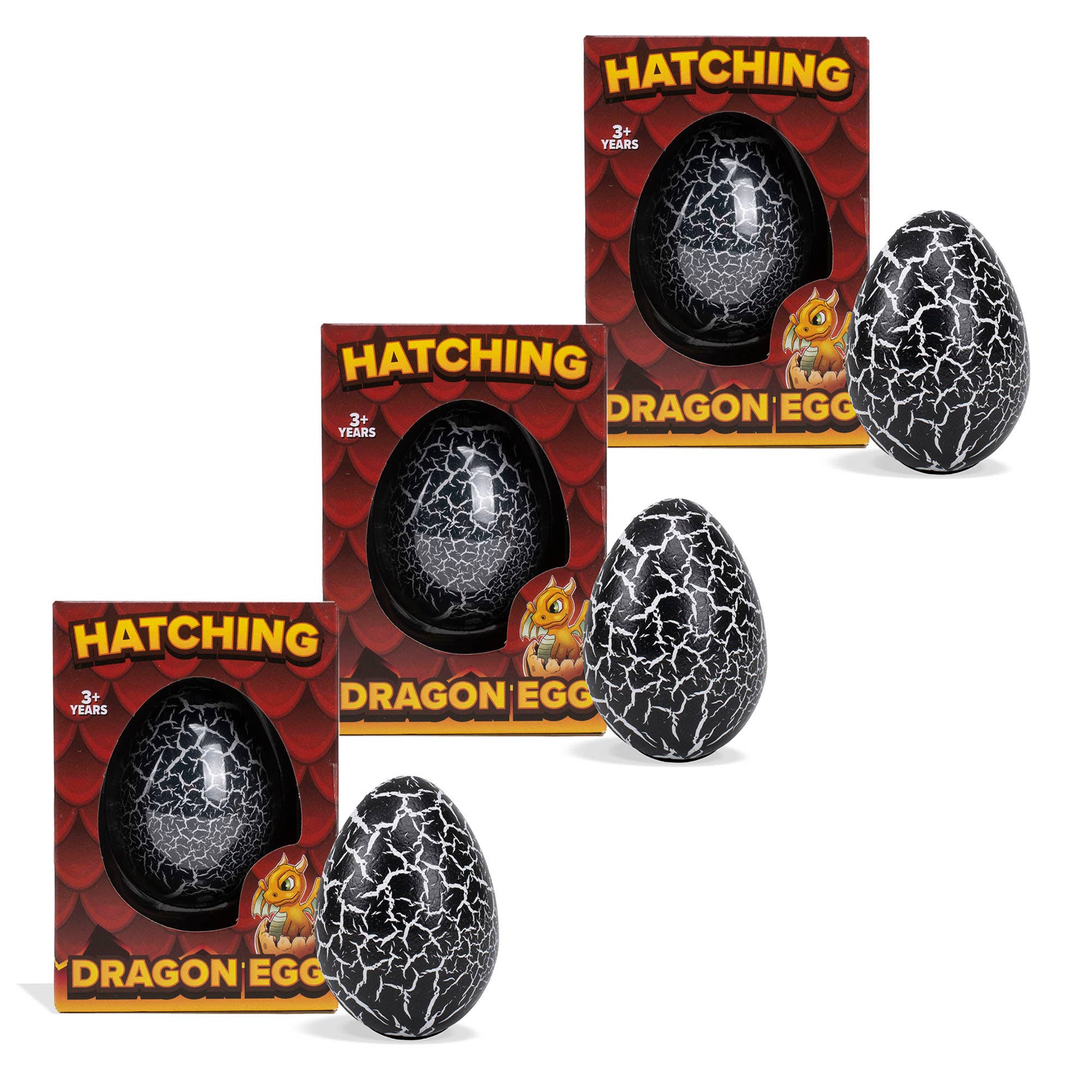 EAST AVENUE - Wholesale Toy Set - Kids - Black Hatching Dragon Egg Toy 3 Pack0