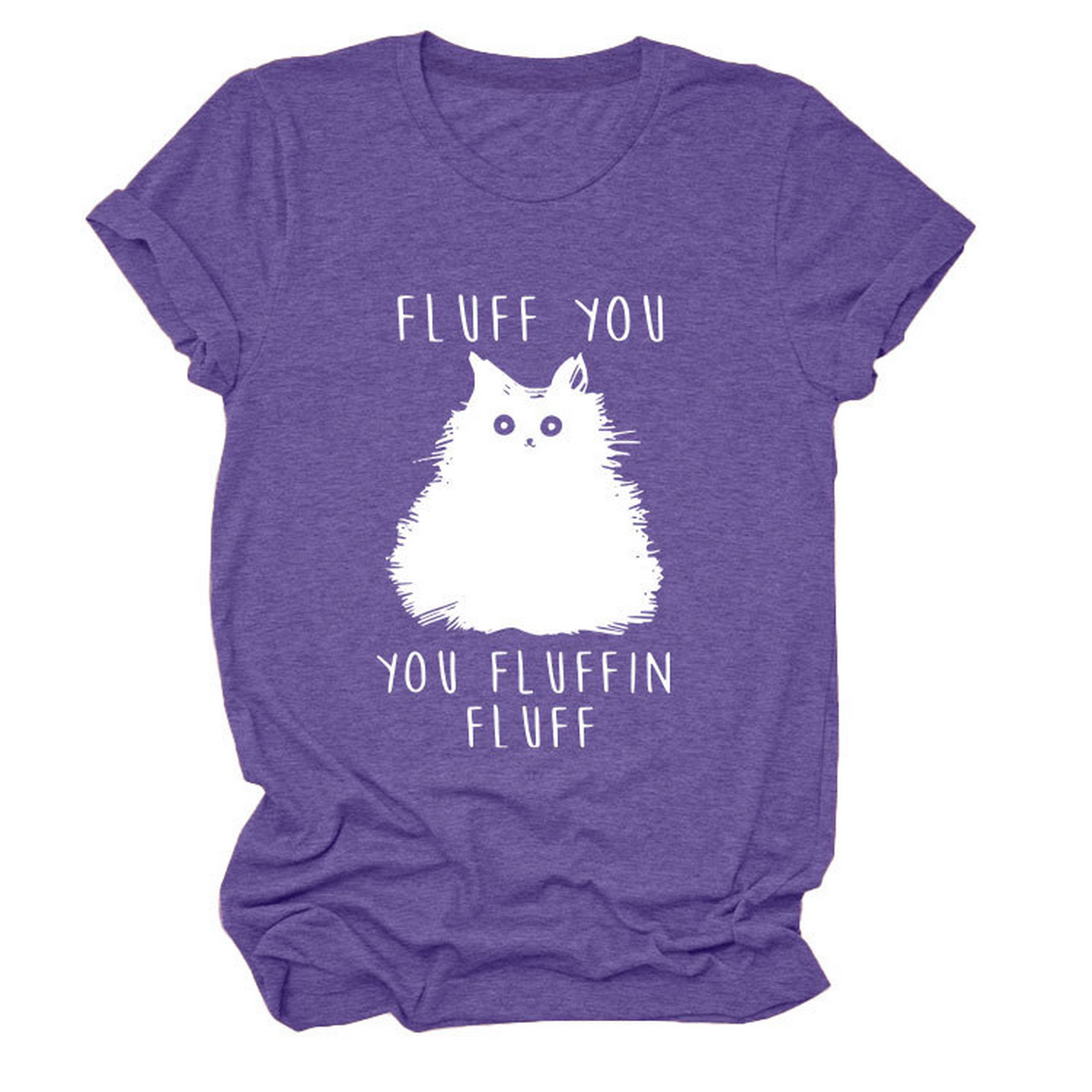 ACCITY - Wholesale Screen Printed T-Shirt - Women's - Women’s Graphic Tee – Fluff You Cat Print_CWTTSL051018