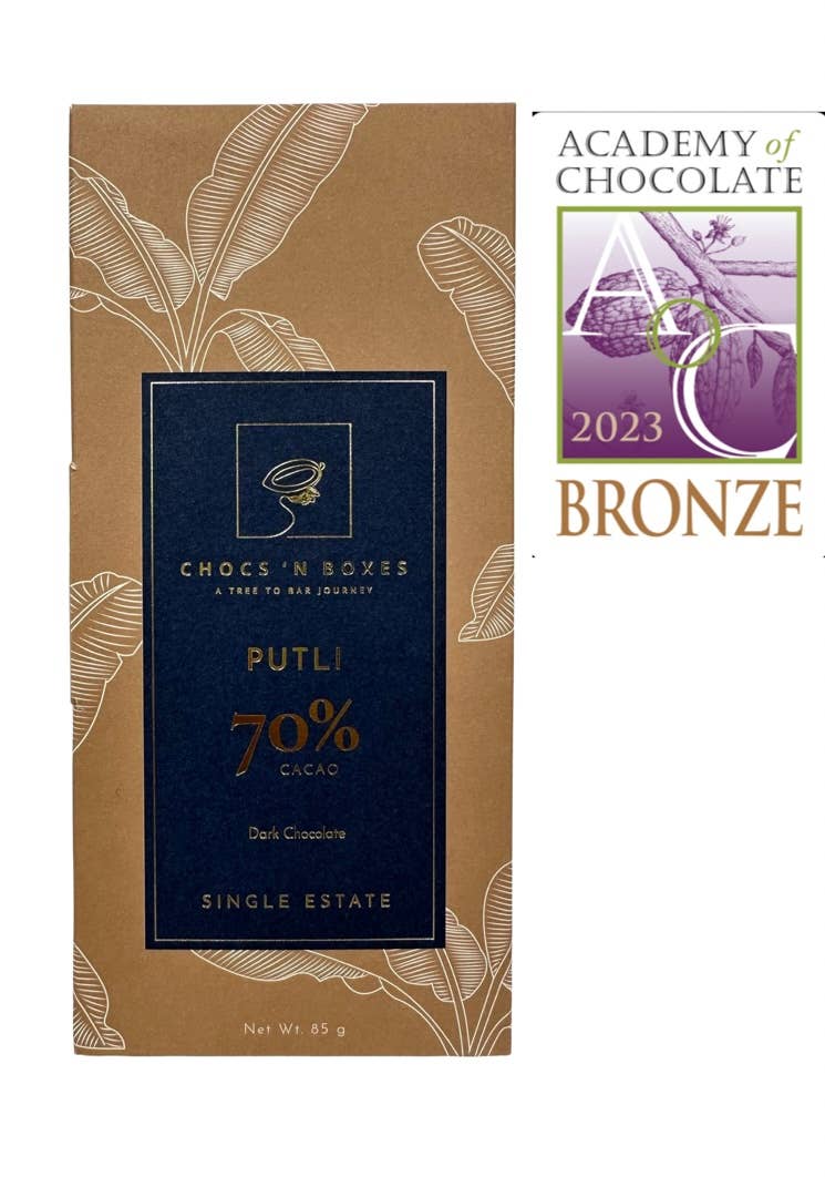 Chocs ‘N Boxes - Wholesale Chocolate Bar - 70% Dark Chocolate Bar PUTLI0