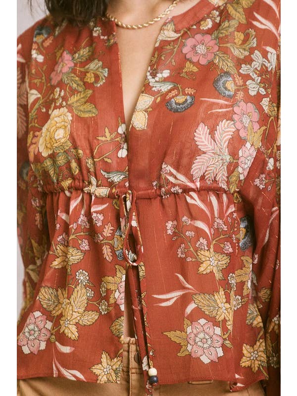 Auburn Chiffon Lurex Top for wholesale on Faire6