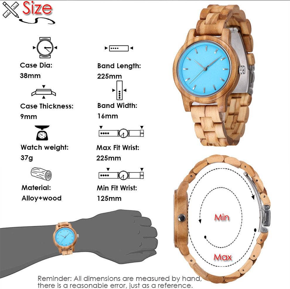 WoodWristCo - Wholesale Wrist watch – Women's - Fashion Premium Green Wooden Quartz Women's Watch11