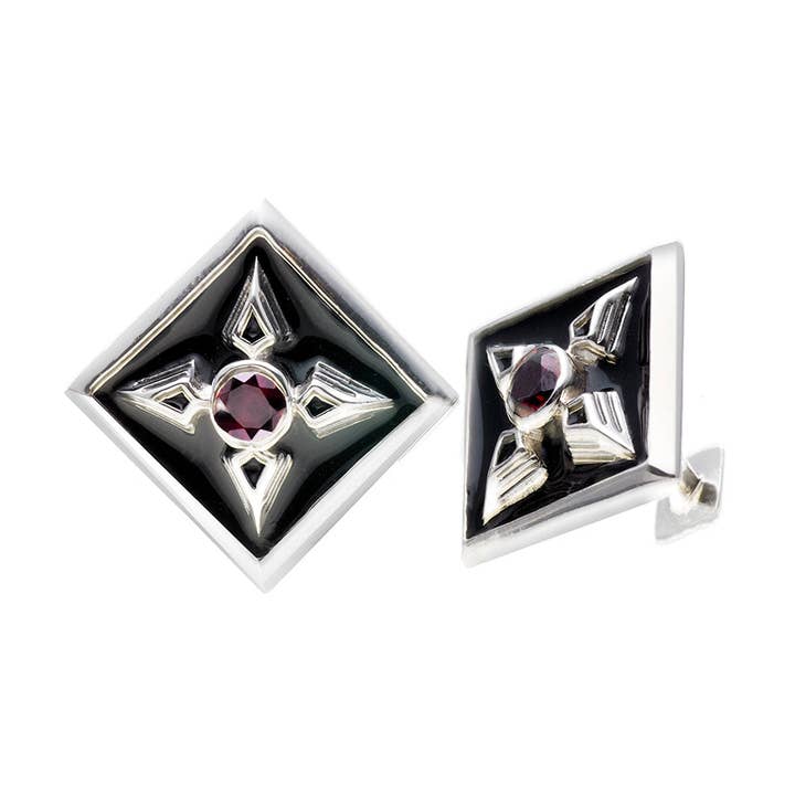 Bouton de manchette en argent sterling Rebel Punk pour la vente par Cynthia Gale New York
