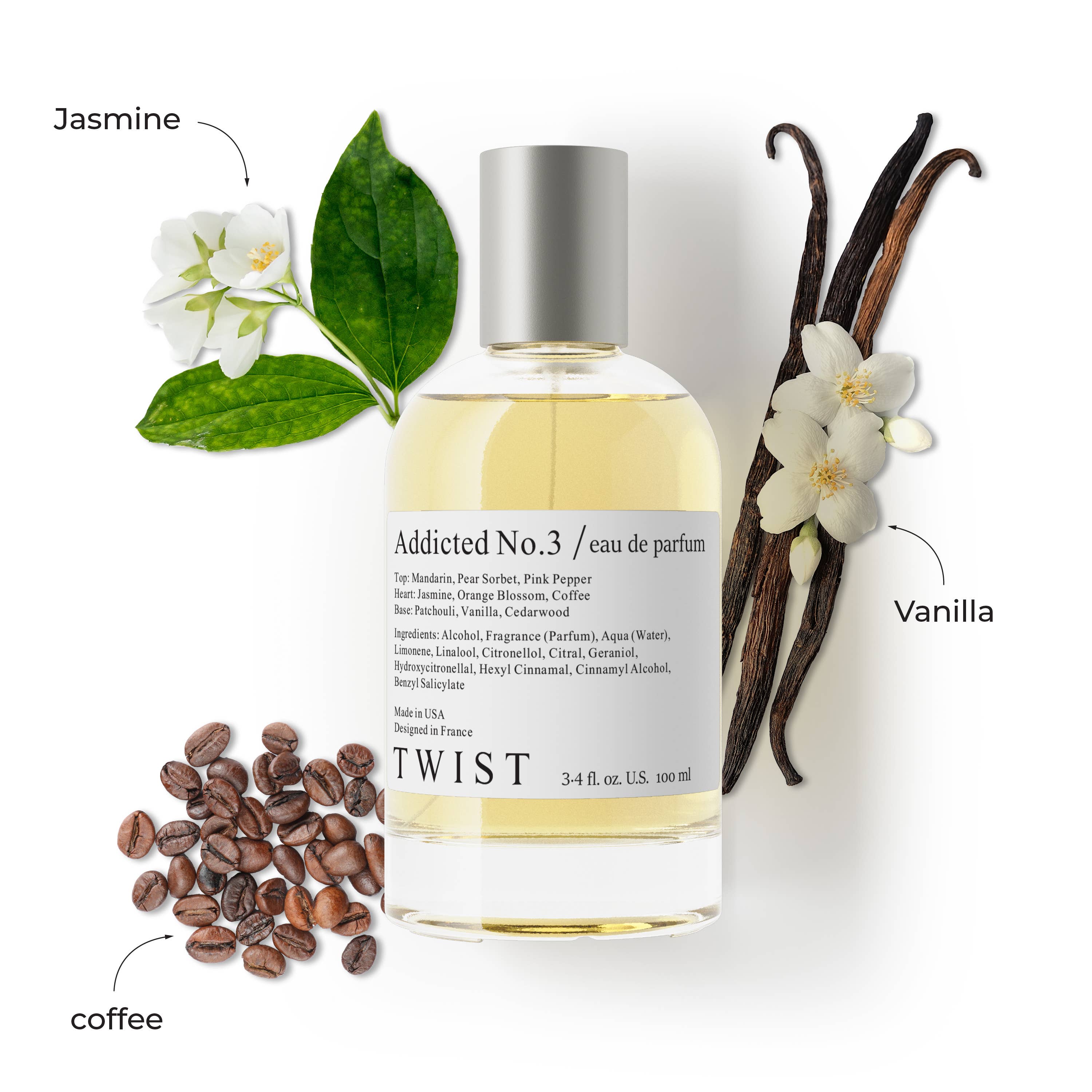 Twist Perfumes – Großhandel Parfüm/Eau de Toilette – Twist Addicted No.3 Eau de Parfum für Damen, inspiriert von BLK Opium – 100 ml