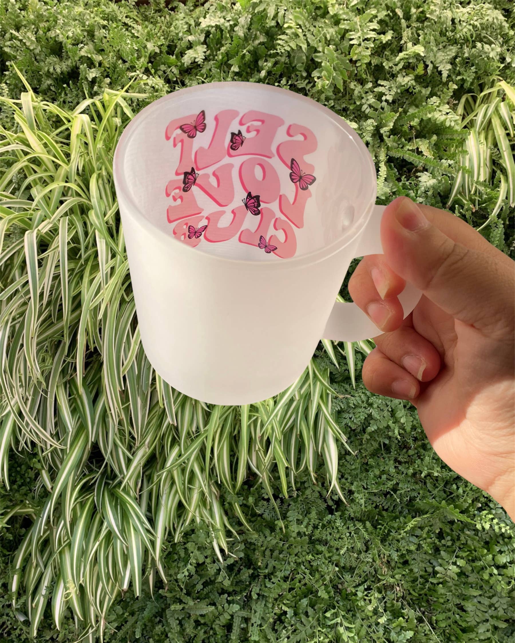 D2JCrafts - Venta al por mayor Taza - Taza de café esmerilado Self Care Club Butterfly10