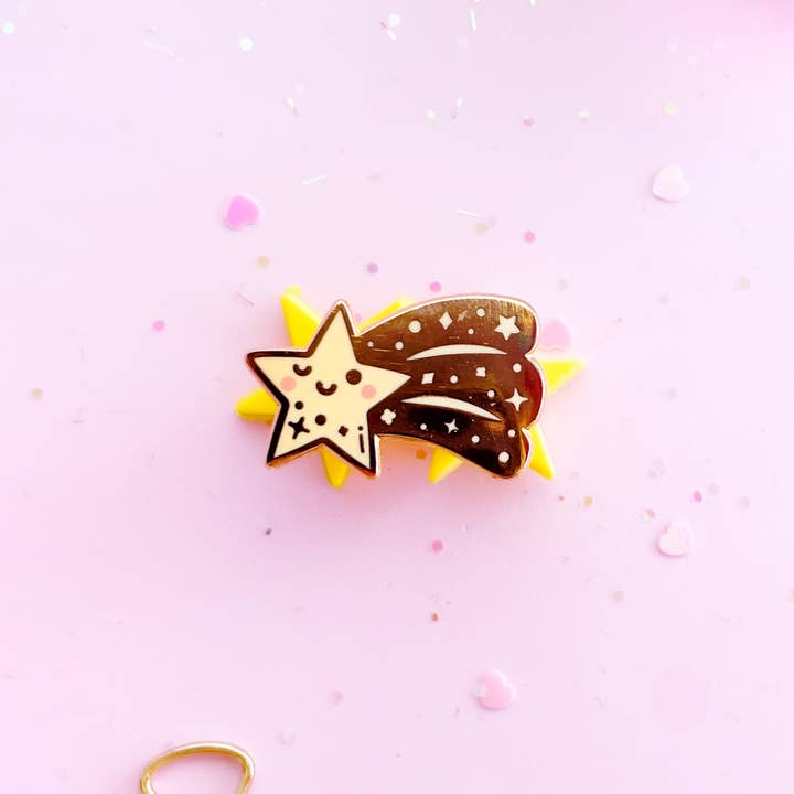 Jino's Art - Wholesale Lapel pin/button - Mini set of Shooting star hard enamel pins - Filler Pin3