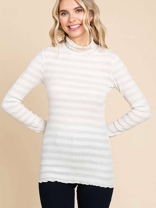 Culture Code - Wholesale Knit Top - Women's - CJT1944L - TURTLE NECK FITTED LSLV TOP4