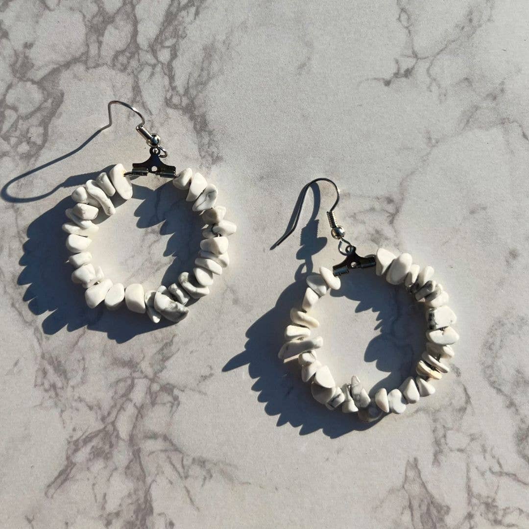 Gypsy Soul - Wholesale Dangle Earrings - Boho Gemstone Earrings Hoop - 12 Pairs7