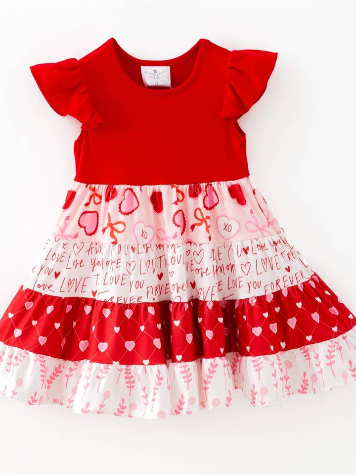 Cupid's Little Helper Tiered Twirl Dress for wholesale by The Hair Bow Company