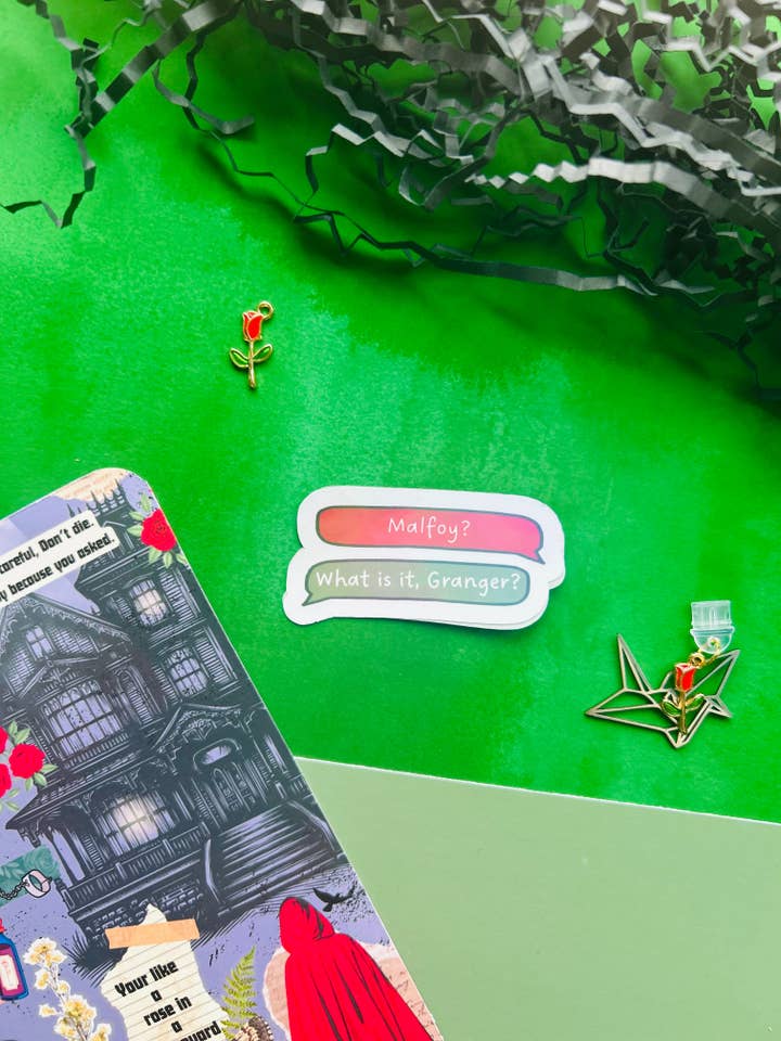 Dramione fanfic Inspired Holographic Sticker – Fantasy Bookish Laptop & Kindle Decal for wholesale by TheBookShack