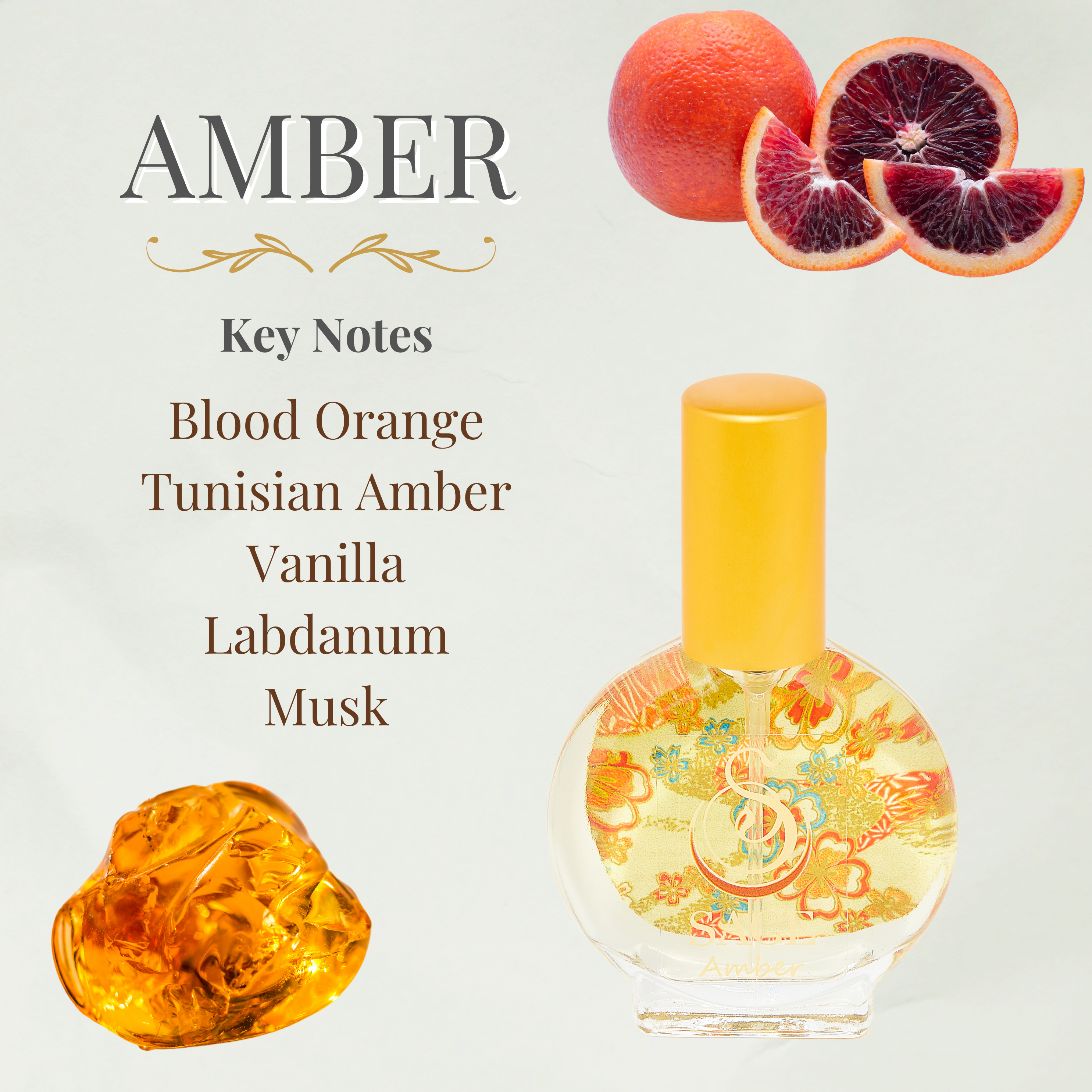 The Sage Lifestyle - A Gemstone Perfumery - Wholesale Perfume/Eau de Toilette - Amber Organic Perfume Eau de Toilette Spray Mini- 1/2 oz1