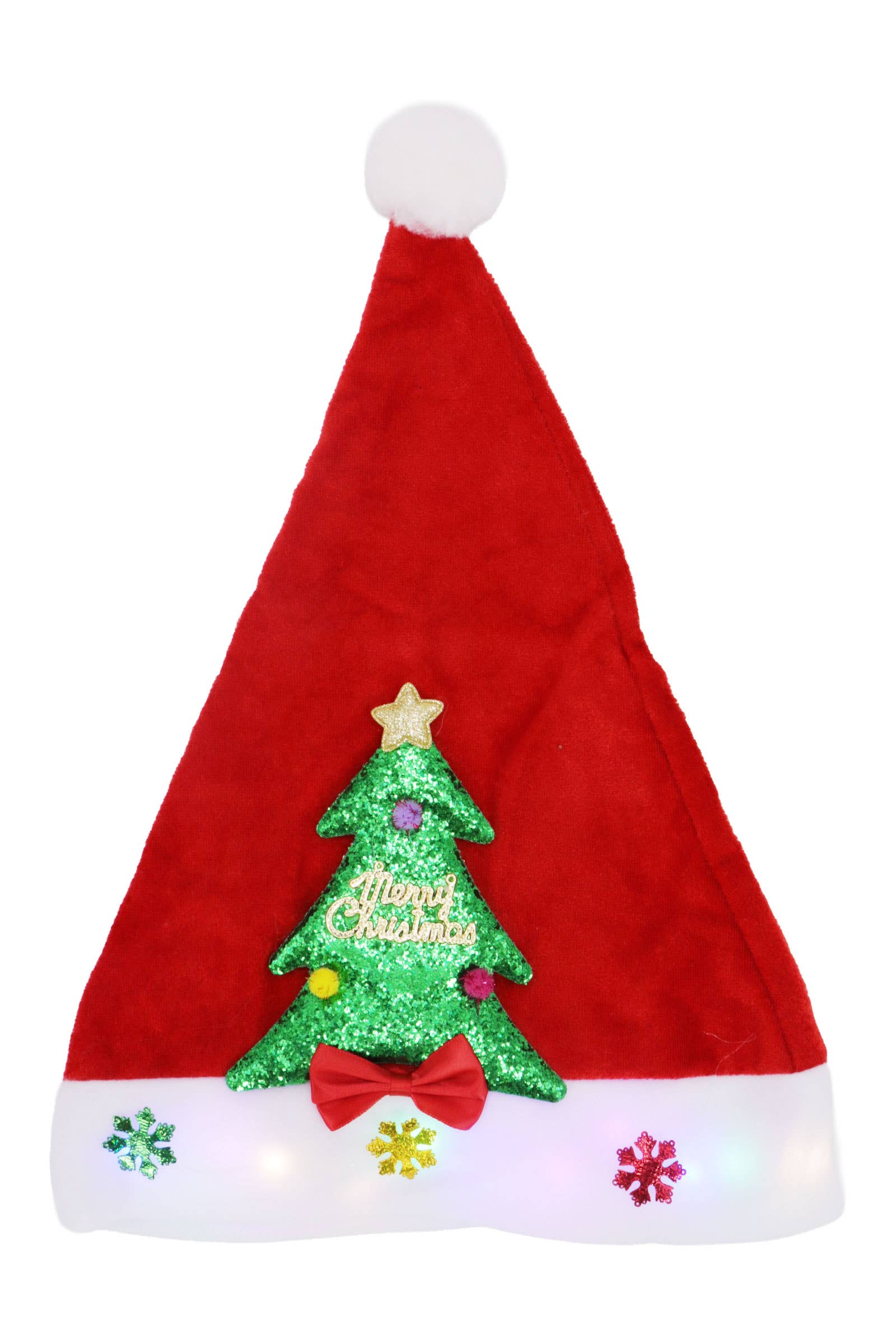 ASSORTED Christmas Led Light-up Velvety Fleece Santa Hat for wholesale on Faire12
