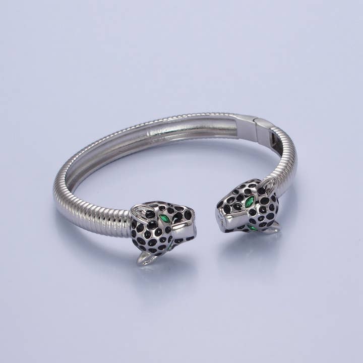 Aim Eternal – Großhandel Armreif – Zierlicher, goldfarbener, silberner Panther-Armreif, stapelbar