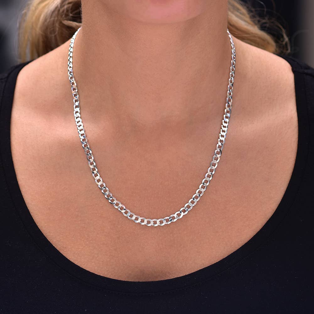 NYC Sterling - Wholesale Link & Chain Necklace - Authentic Solid Sterling Silver 5MM Cuban Curb Link Chain1