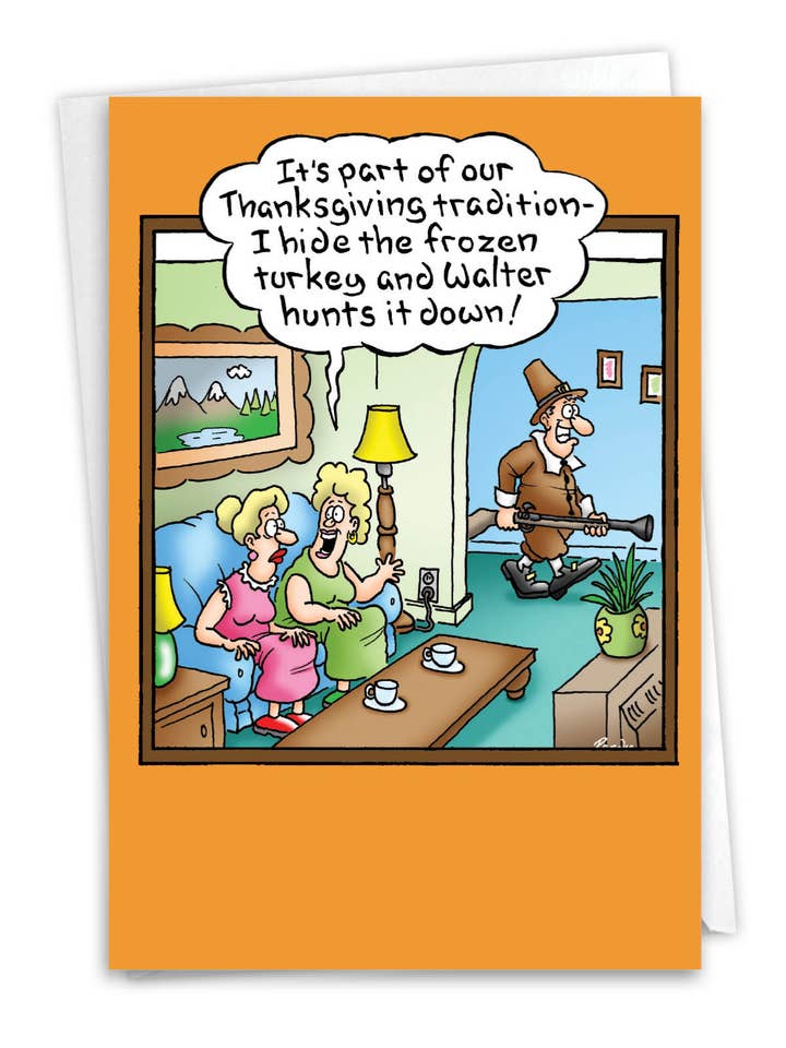 Carte de Thanksgiving - Chasse à la dinde glac pour la vente par NobleWorks