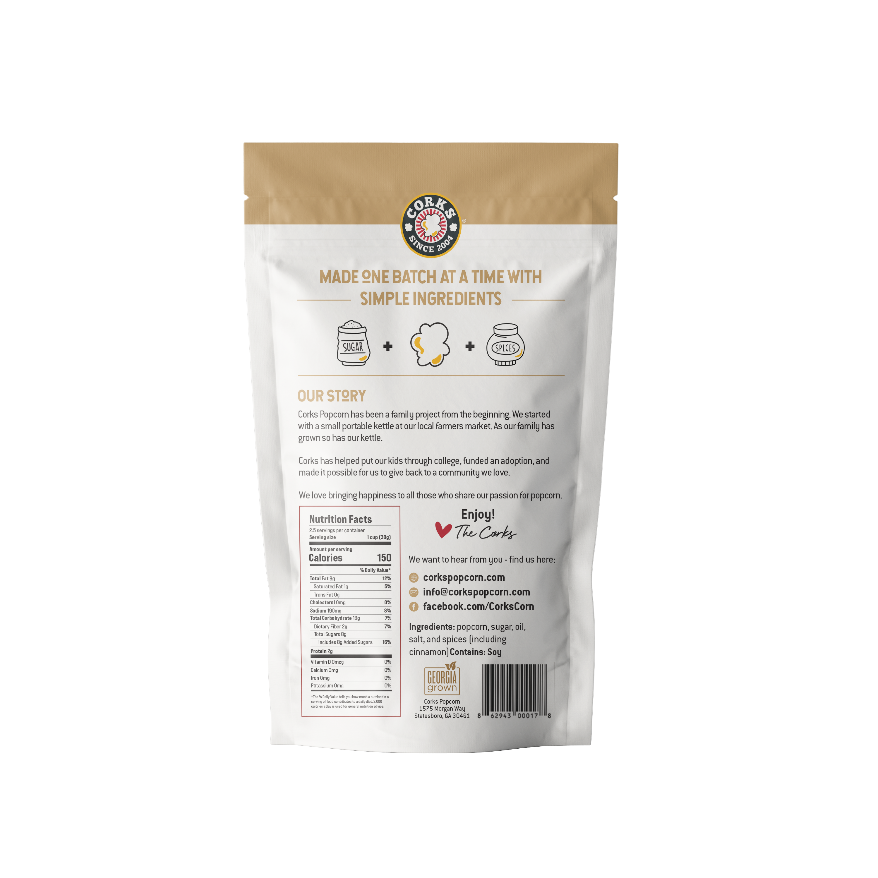 Corks Popcorn – Großhandel Popcorn – Snickerdoodle-Popcorn mit Zimt und Zucker - 3,0 Unzen1