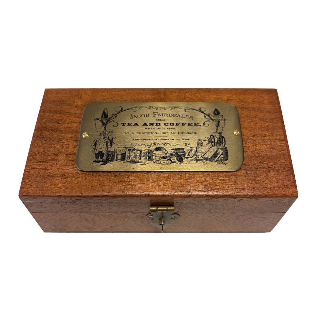 Madison Bay Co. - Historical Home Decor Reproductions - Wholesale Decorative Box - Wood Box with Vintage Tea and Coffee Advertisement, 6-1/4"1
