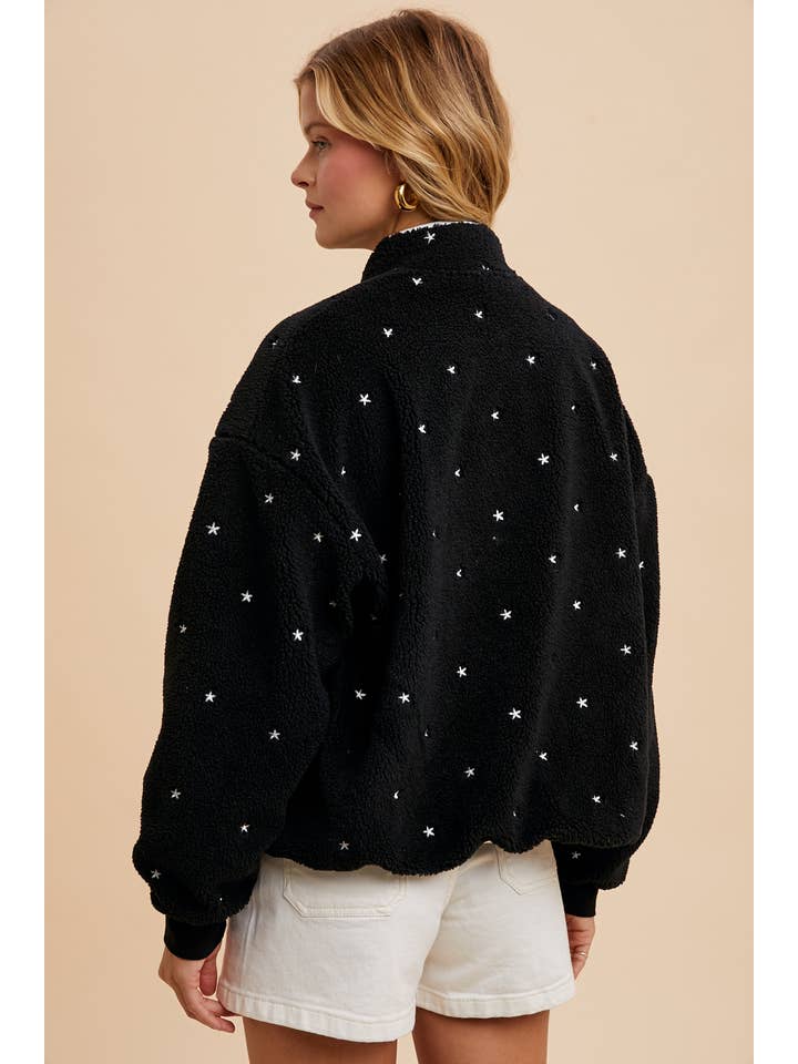 In Loom - Wholesale Jacket - Women's - SPECKLED EMBROIDERED SHERPA JACKET