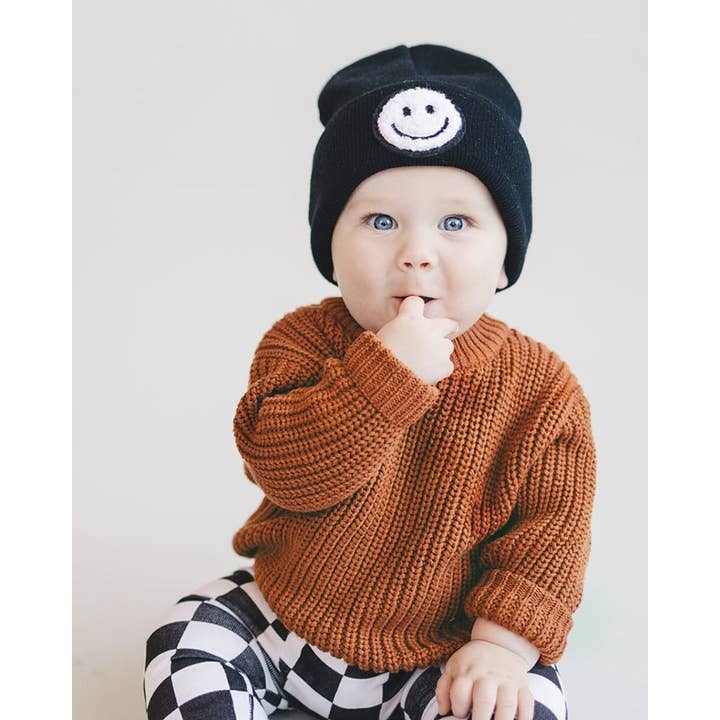 Lucky Panda Kids - Wholesale Beanie - Kids - Smiley Baby & Kids Beanie | Black1