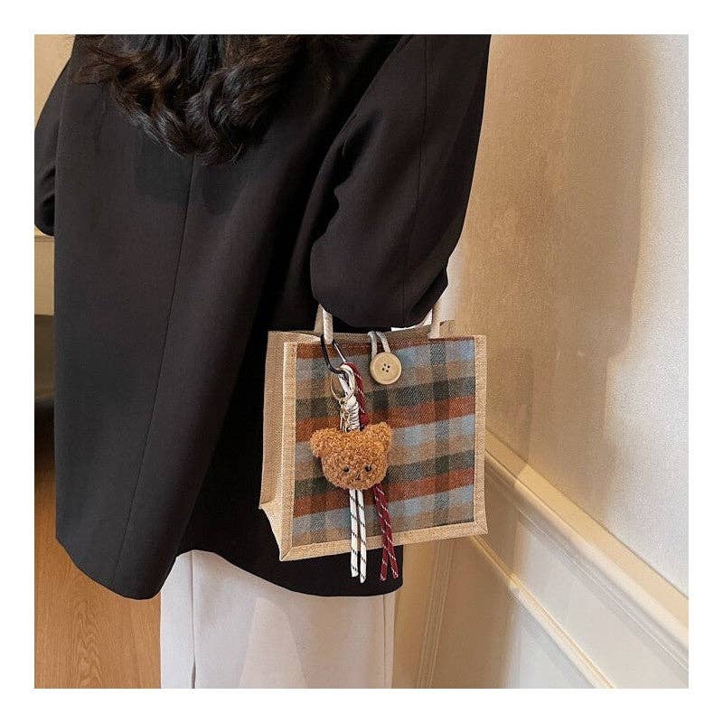 Plush Looks - Wholesale Tote Bag - Women's - Large Capacity   Handbag Tote   With Pendant3