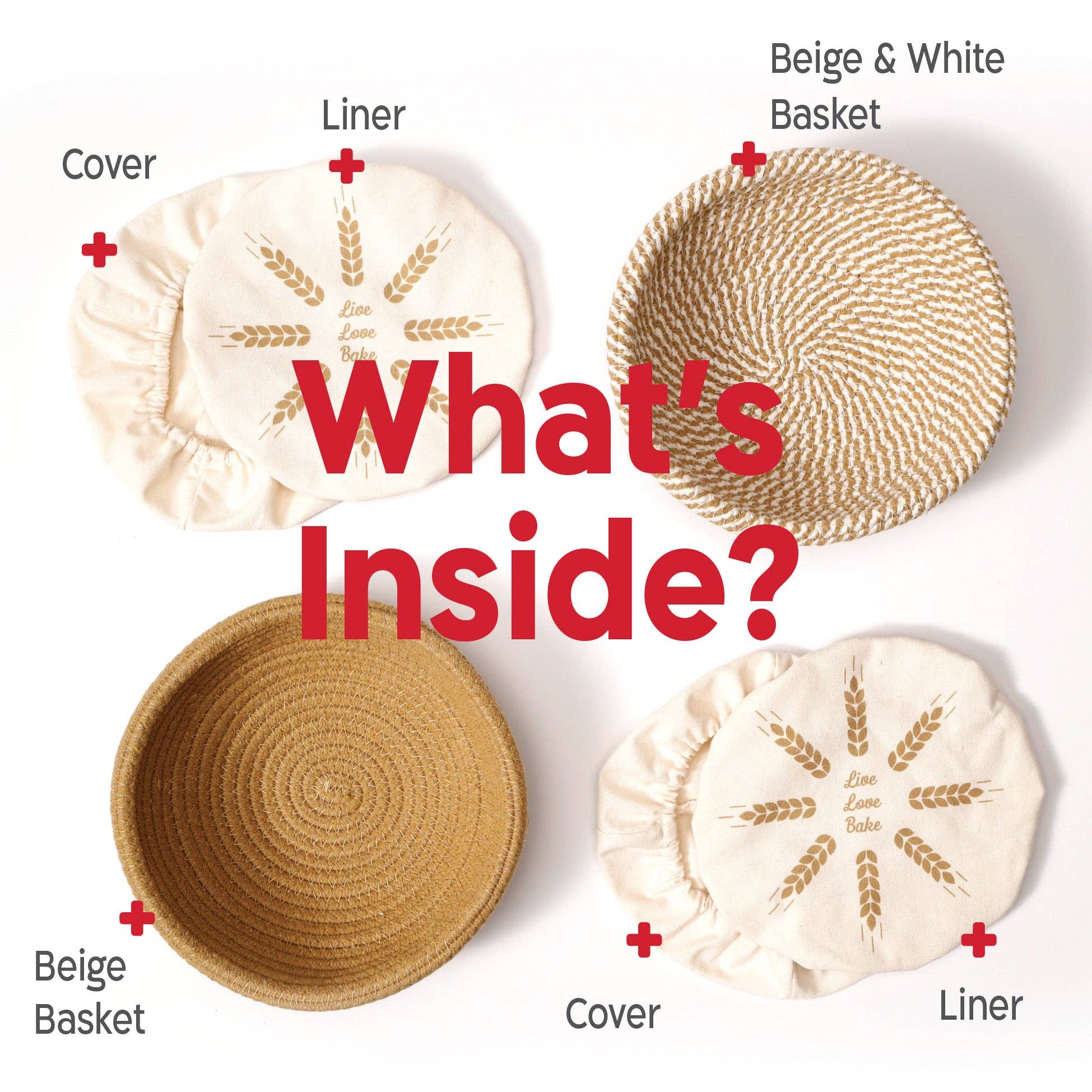 KneadAce – Großhandel Brotbacktopf – KneadAce® Rundes Baumwollseil-Gärgarkorb-Set7