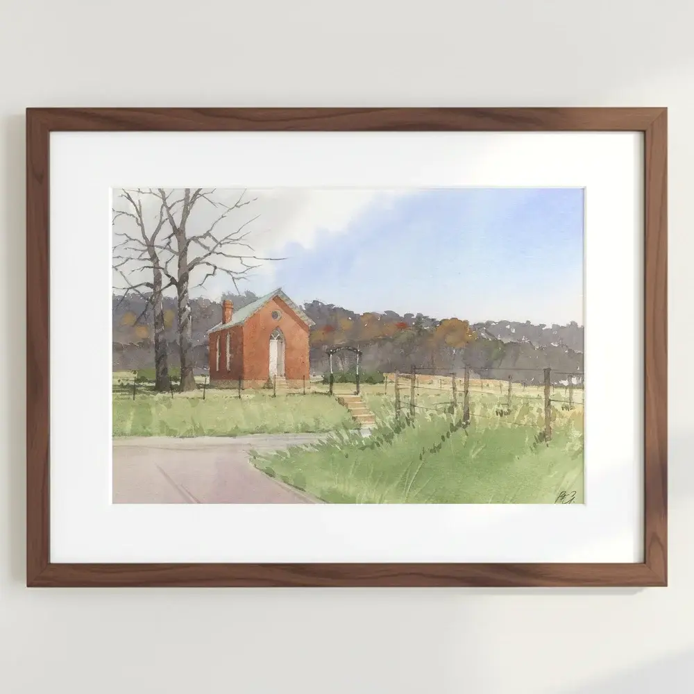 Peter Giraudeau - Wholesale Art Print - Locust Bottom Church, Botetourt County - Watercolor1