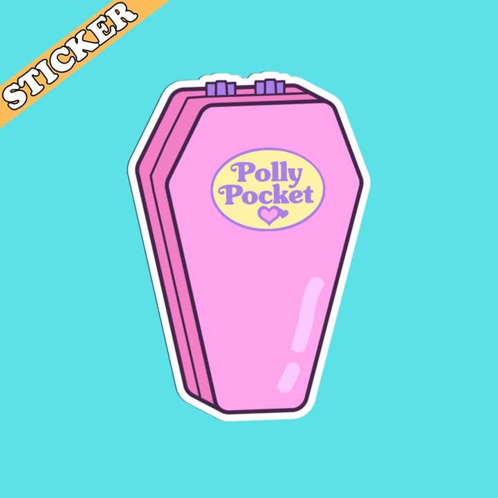 Pretty Toxic Stickers - Wholesale Sticker - Polly Pocket Coffin Sticker, Retro Pastel Goth, Cute 90s y2k