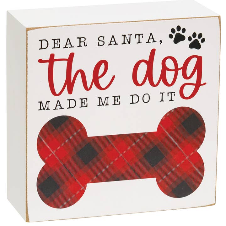 The Hearthside Collection - Wholesale Sign - Santa's Favorite Dog Box Sign, 2 Assorted2