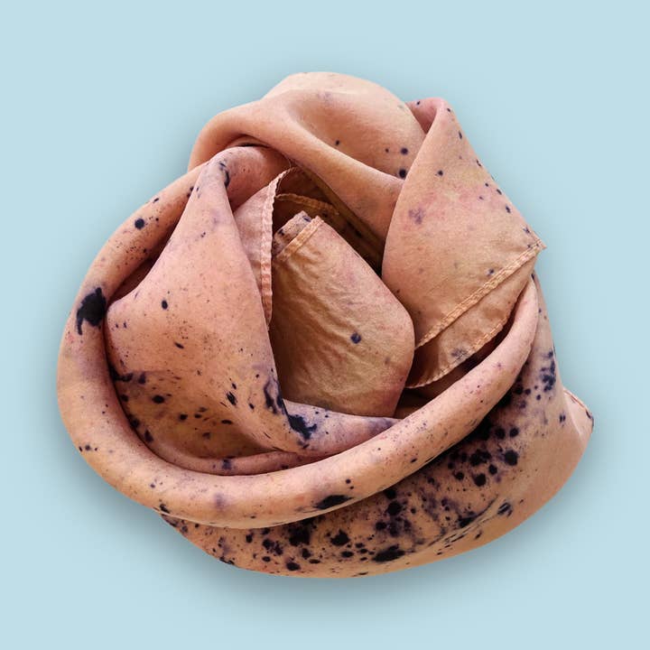 Iris Speckle Silk Bandana - Botanically Dyed for wholesale by The Materials Design Co.