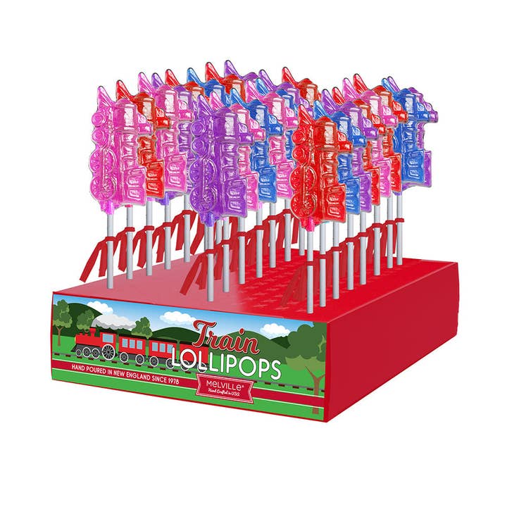Small Train Lollipops - Assorted for wholesale by Melville Candy Company