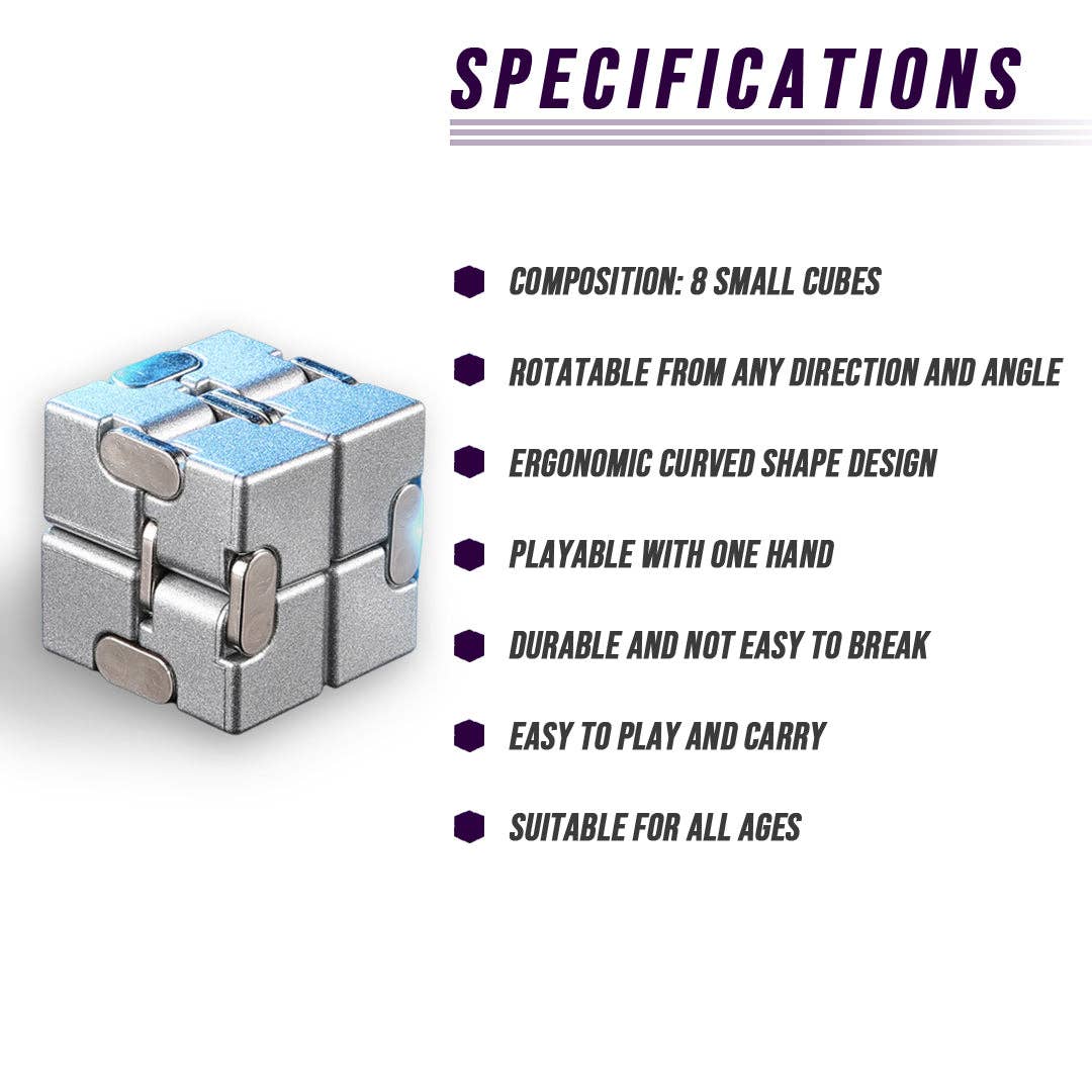 eterus – wholesale Fidget Toy - Barn – Metallic oändlighetskub för stresslindring7